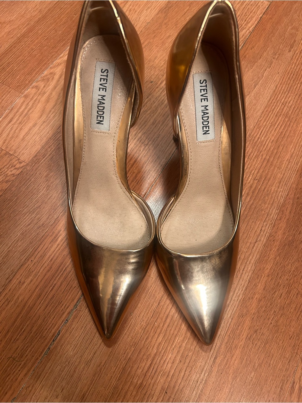 Steve Madden Gold Pointed Toe Stiletto Pumps